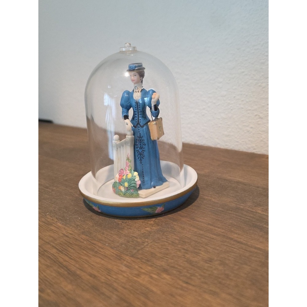 Avon 2009 Mrs Albee MINIATURE Victorian Figure Woman Blue Dress and Display Case